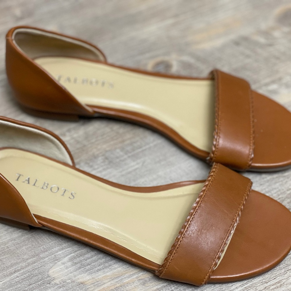 NWT! Talbots Luggage Lamar D'orsay Tan Flats Size 7